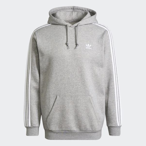 Sweat à Capuche Adidas Adicolor Classics 3 Bandes Gris Moyen