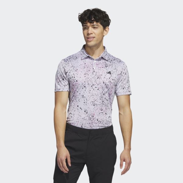 Polo De Golf Jacquard Adidas Blanc