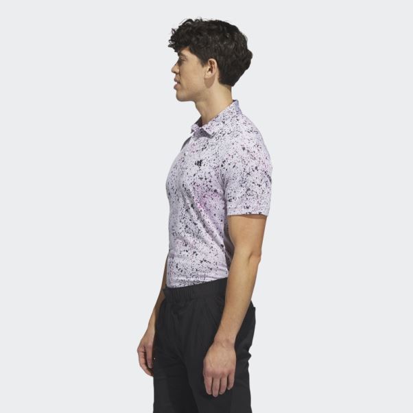 Polo De Golf Jacquard Adidas Blanc