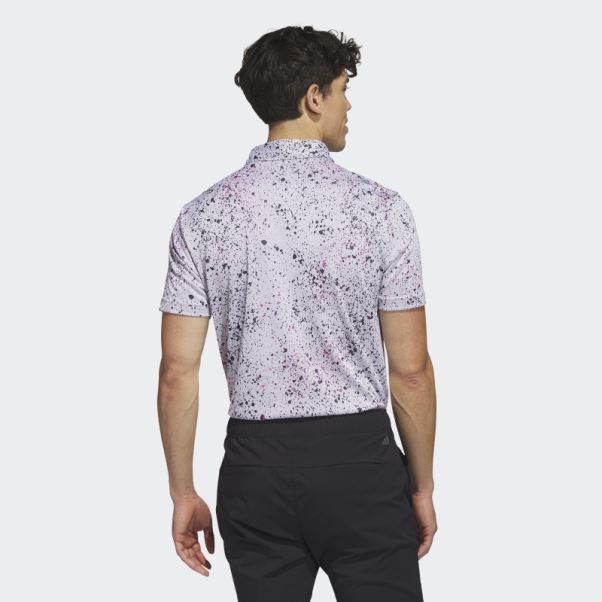 Polo De Golf Jacquard Adidas Blanc