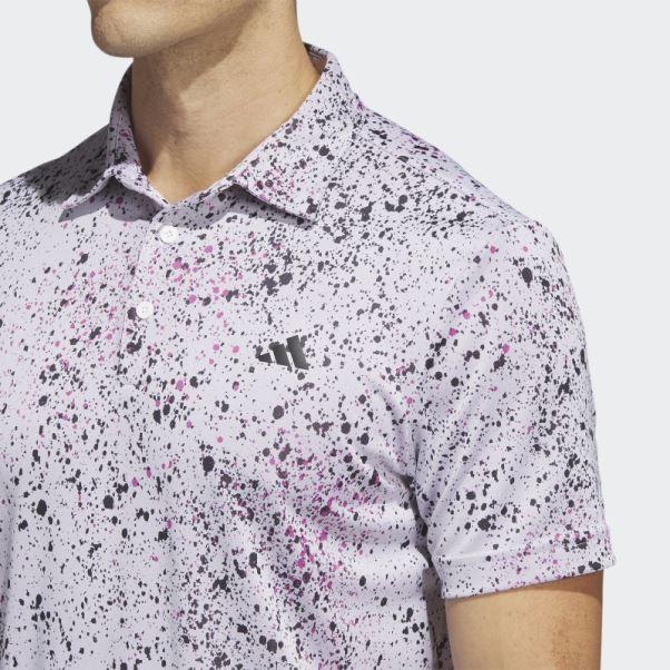Polo De Golf Jacquard Adidas Blanc