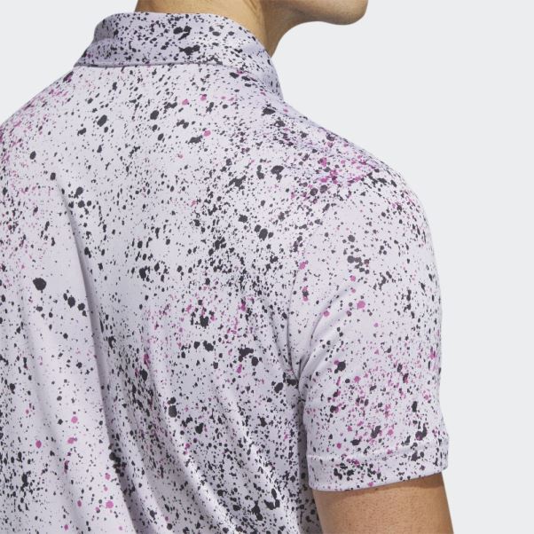 Polo De Golf Jacquard Adidas Blanc