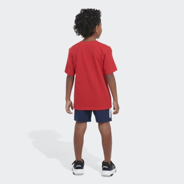 Ensemble T-shirt écarlate Et Short Cargo Adidas
