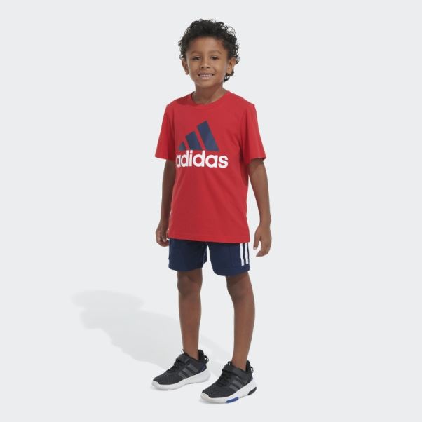 Ensemble T-shirt écarlate Et Short Cargo Adidas