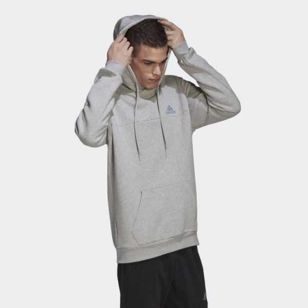 Sweat à Capuche Stadium Fleece Badge Of Sport Gris Moyen Adidas