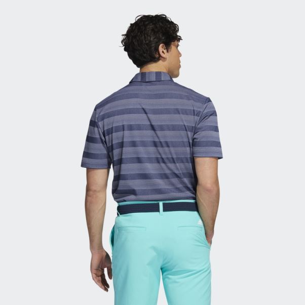 Polo à Rayures Bicolores Bleu Marine Adidas