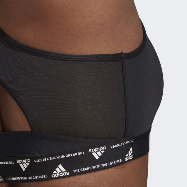 Soutien-gorge à Maintien Moyen Adidas Powerreact Training (taille Plus) Noir Chaud