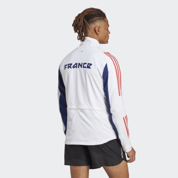 Haut De Survêtement Blanc Adidas