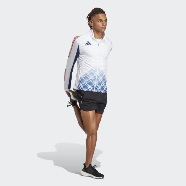 Haut De Survêtement Blanc Adidas