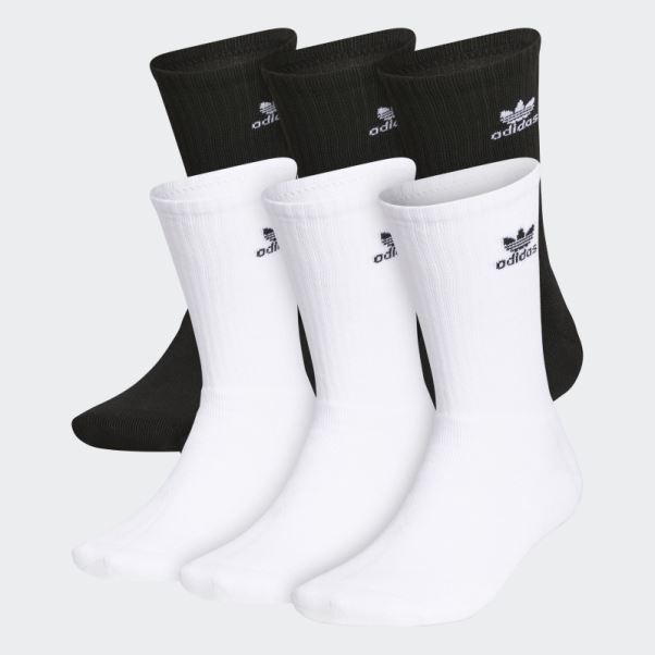 Chaussettes Blanches Adidas Trèfle Crew 6 Paires