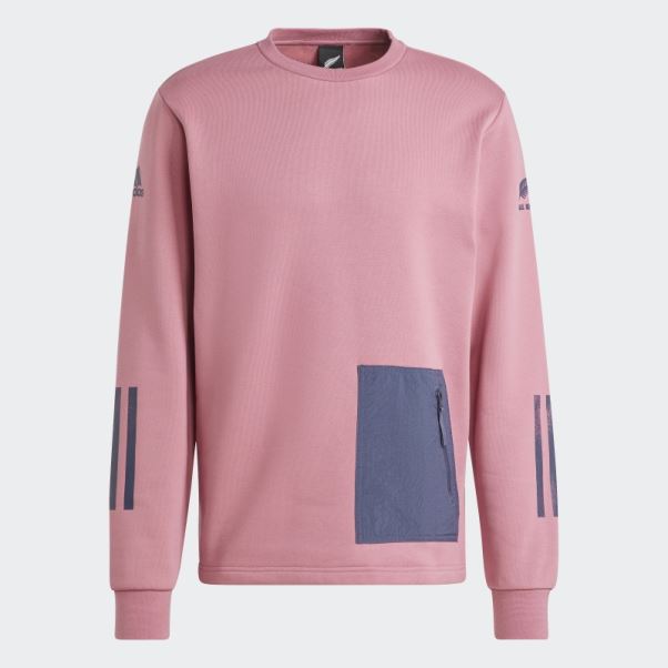 Sweat Adidas All Blacks Rugby Lifestyle Ras Du Cou Rose