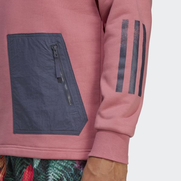 Sweat Adidas All Blacks Rugby Lifestyle Ras Du Cou Rose