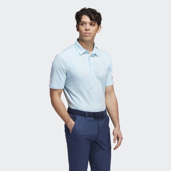 Polo Bleu Mel Course Map Adidas