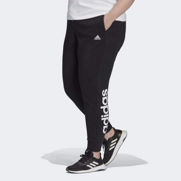 Pantalon Logo Adidas Essentials Français Terry Noir (taille Plus)