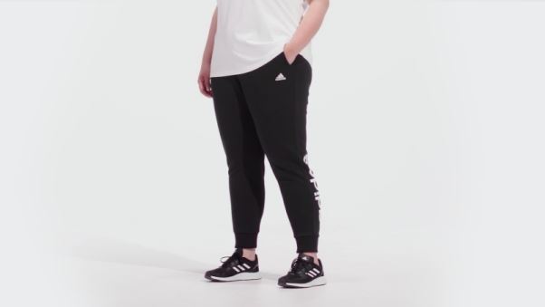 Pantalon Logo Adidas Essentials Français Terry Noir (taille Plus)
