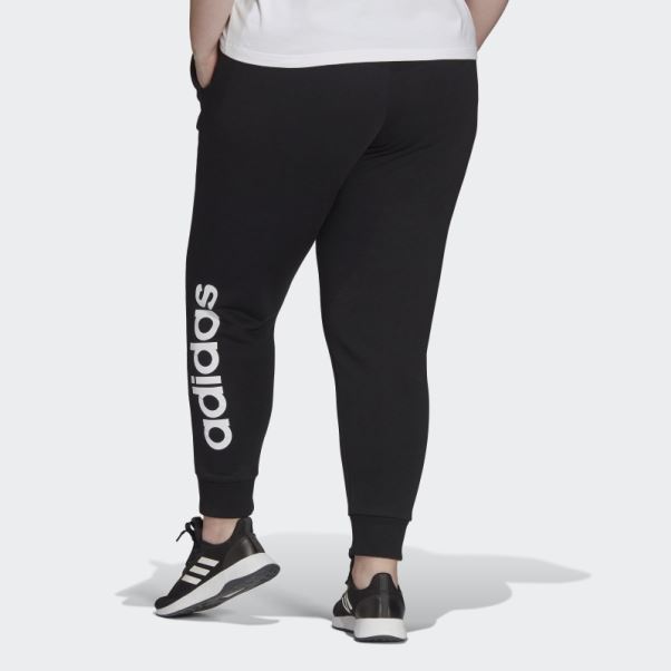 Pantalon Logo Adidas Essentials Français Terry Noir (taille Plus)