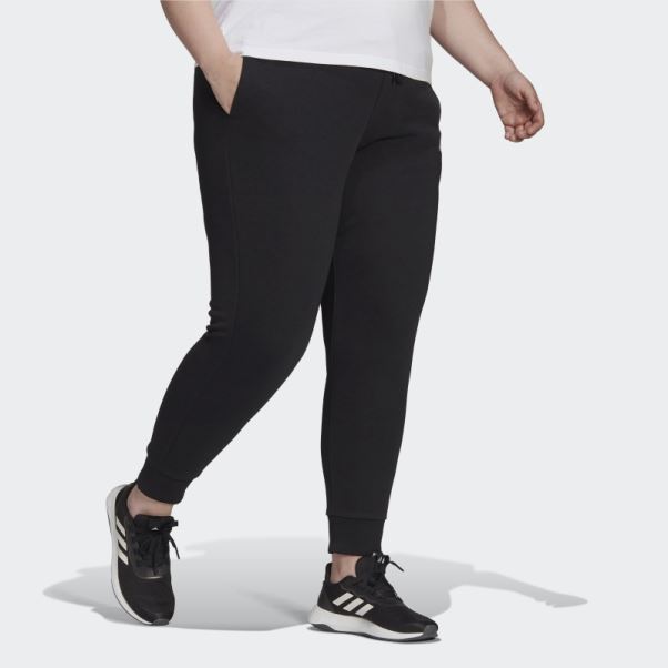 Pantalon Logo Adidas Essentials Français Terry Noir (taille Plus)
