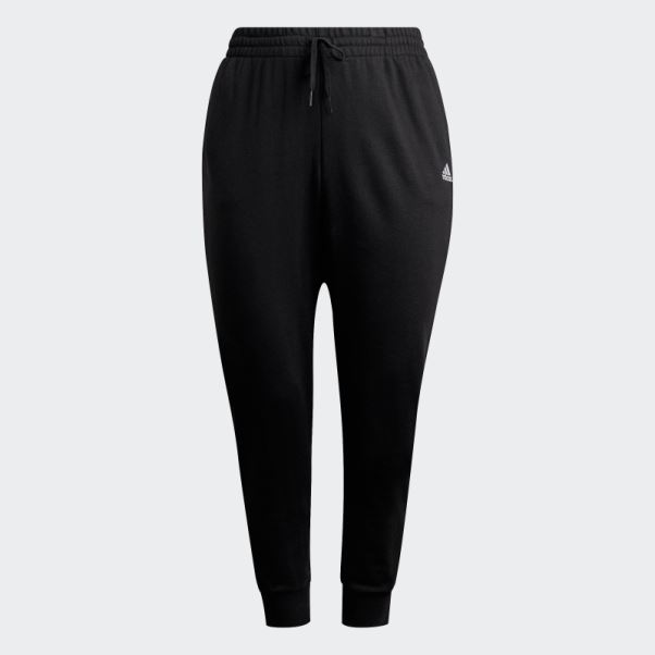 Pantalon Logo Adidas Essentials Français Terry Noir (taille Plus)