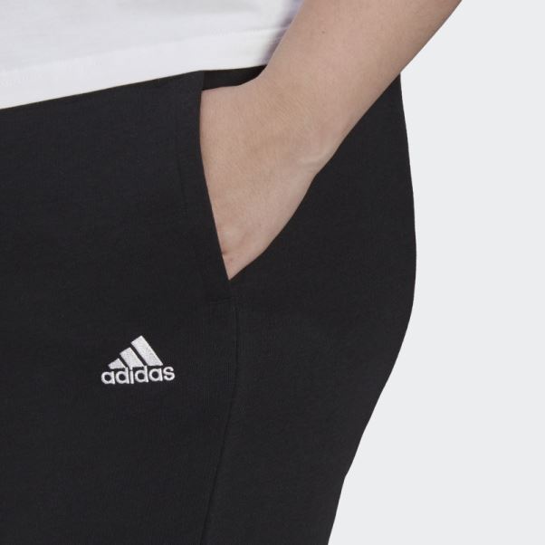 Pantalon Logo Adidas Essentials Français Terry Noir (taille Plus)