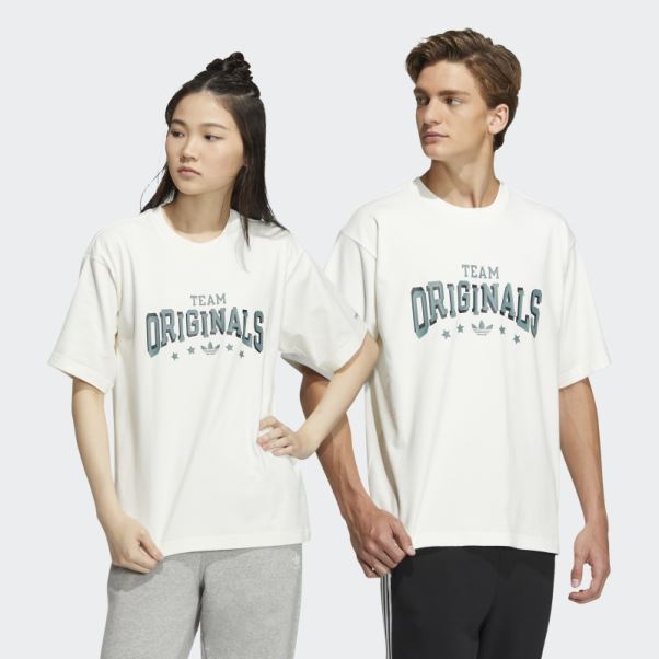 T-shirt à Slogan Adidas Modern Collegiate Blanc
