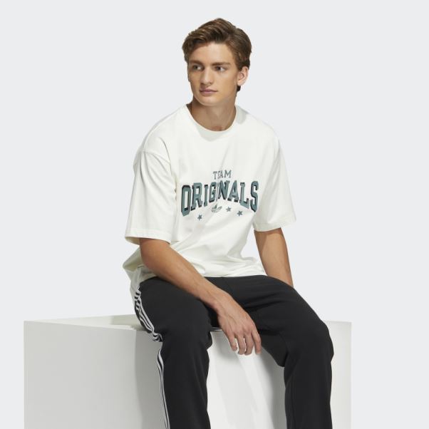 T-shirt à Slogan Adidas Modern Collegiate Blanc