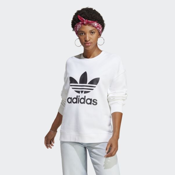 Sweat Ras Du Cou Adidas Trèfle Blanc