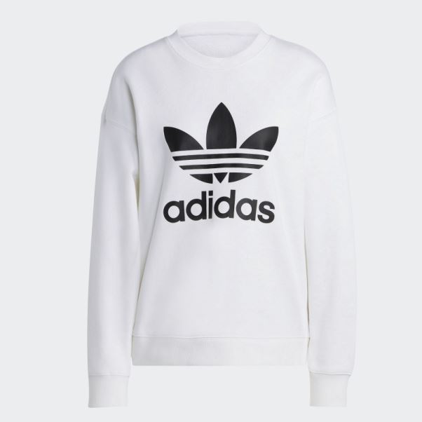 Sweat Ras Du Cou Trèfle Blanc Adidas Stylé