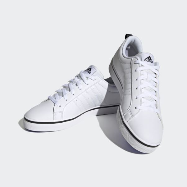 Adidas Blanc Vs Pace 2.0 3-stripes Chaussures En Nubuck Synthétique De Marque