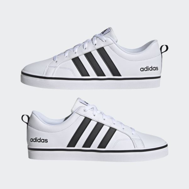 Adidas Blanc Vs Pace 2.0 3-stripes Chaussures En Nubuck Synthétique De Marque