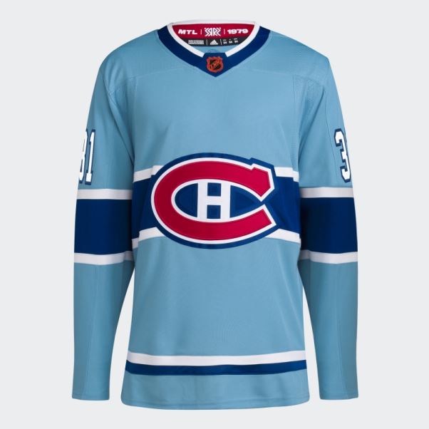 Canadiens Price Authentique Reverse Retro Wordmark Chandail Bleu Ciel 10 Adidas