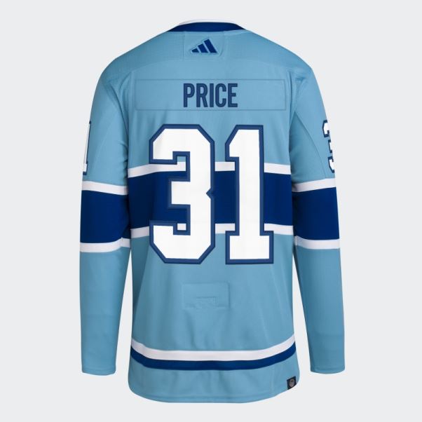 Canadiens Price Authentique Reverse Retro Wordmark Chandail Bleu Ciel 10 Adidas