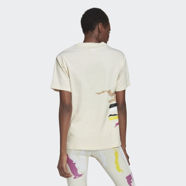 T-shirt écru Teint Thebe Magugu Regular Adidas
