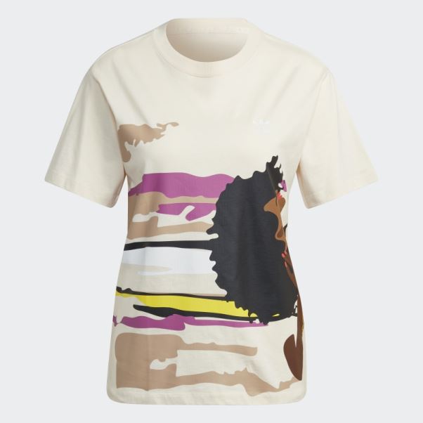 T-shirt écru Teint Thebe Magugu Regular Adidas
