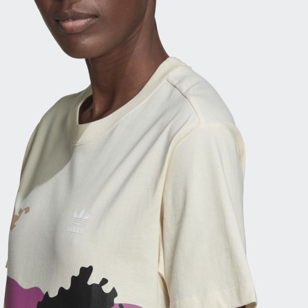 T-shirt écru Teint Thebe Magugu Regular Adidas