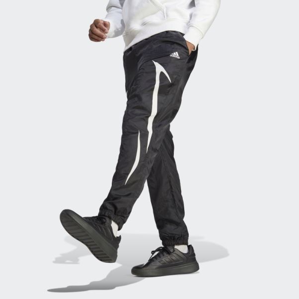 Pantalon De Survêtement Tissé Adidas Color Block Noir