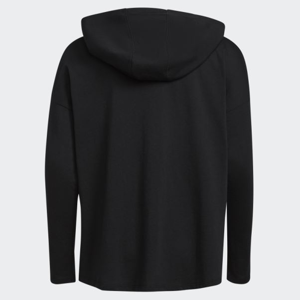 Adidas T-shirt Manches Longues Chiné Ourlet Arrondi Noir