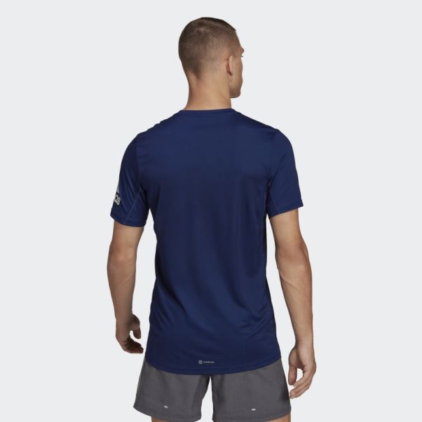 T-shirt Adidas Run It Bleu Foncé