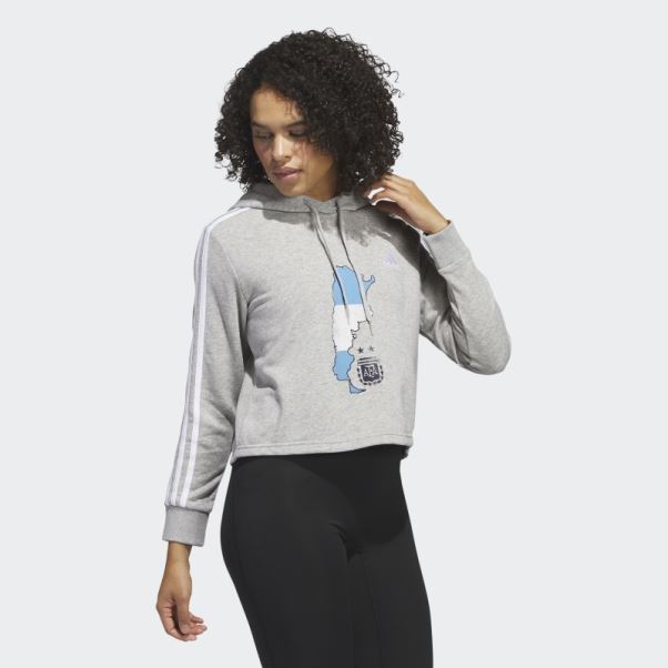 Sweat à Capuche Court Adidas Argentina Gris