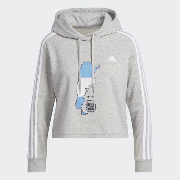 Sweat à Capuche Court Adidas Argentina Gris