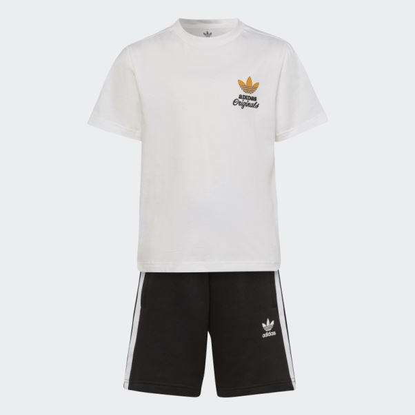 Ensemble Short Et T-shirt Trèfle Adidas Blanc