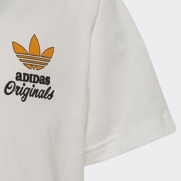 Ensemble Short Et T-shirt Trèfle Adidas Blanc