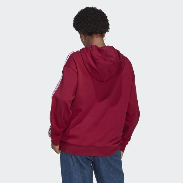 Sweat à Capuche Adicolor Trèfle Bordeaux Adidas