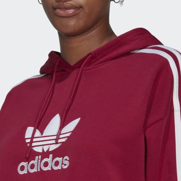 Sweat à Capuche Adicolor Trèfle Bordeaux Adidas
