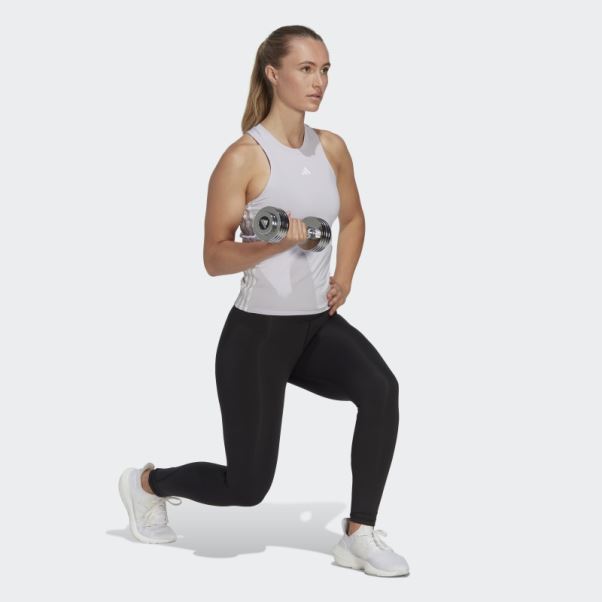 Adidas Aeroready Train Essentials Débardeur Régulier à 3 Bandes Aube Argentée
