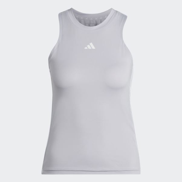 Adidas Aeroready Train Essentials Débardeur Régulier à 3 Bandes Aube Argentée