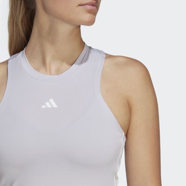 Adidas Aeroready Train Essentials Débardeur Régulier à 3 Bandes Aube Argentée