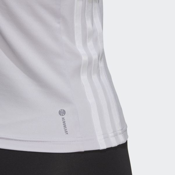 Adidas Aeroready Train Essentials Débardeur Régulier à 3 Bandes Aube Argentée