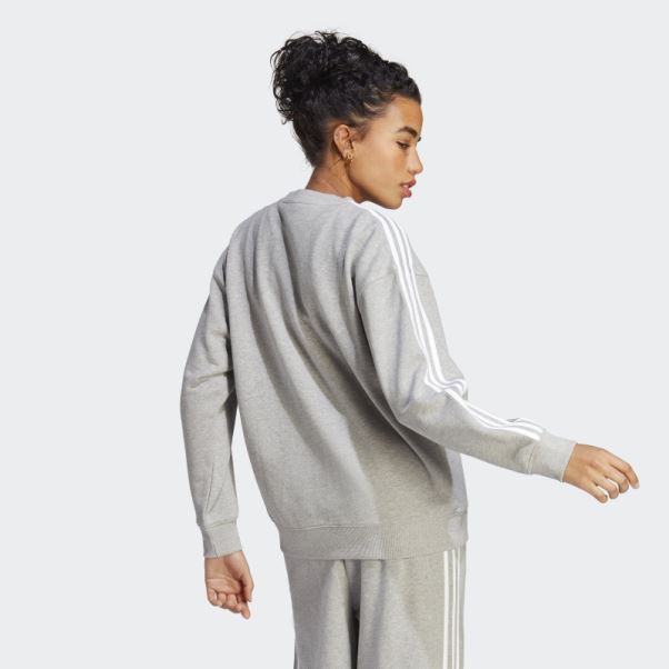 Sweat Essentiel 3 Bandes Adidas Gris Moyen
