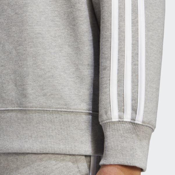 Sweat Essentiel 3 Bandes Adidas Gris Moyen