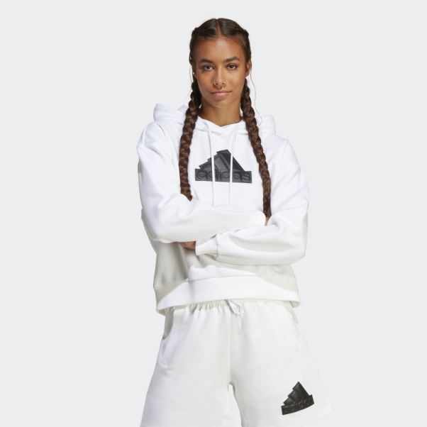 Sweat à Capuche Blanc Future Icônes Badge De Sport Adidas Fashion
